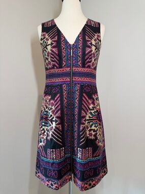 Nanette Lepore Funkadelic-Mix Silk Blend Zip-Front Tank Dress